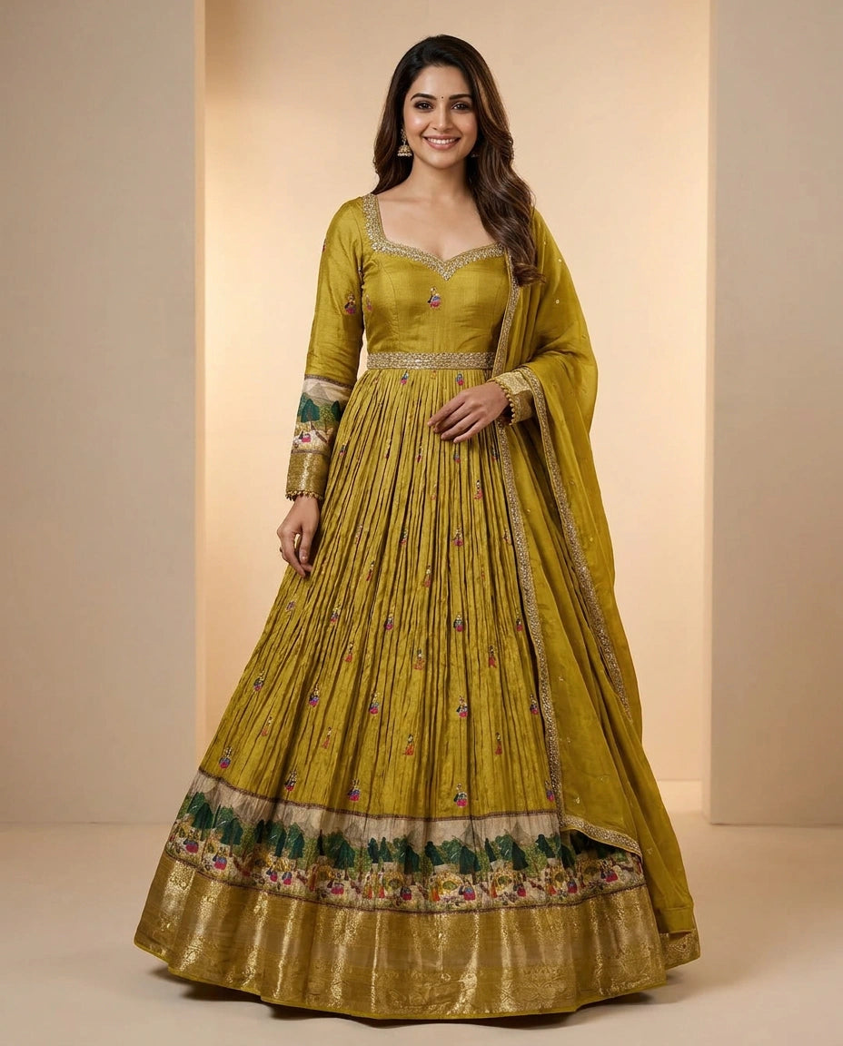 Dola Silk Anarkali Suit - Rangoli India
