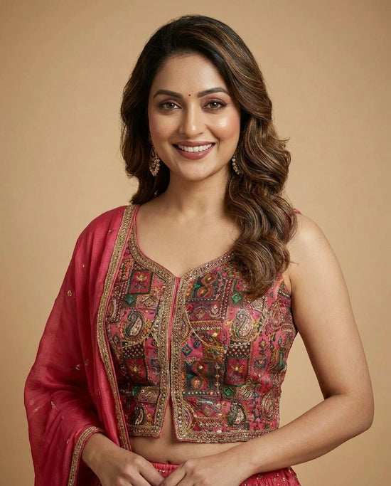 Chinon Croptop Lehenga - Rangoli India