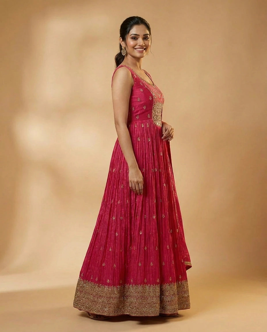 Dola Silk Anarkali Suit - Rangoli India