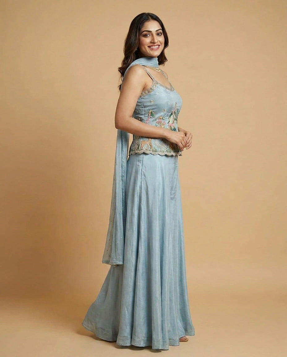 Tissue Palazzo Suit - Rangoli India