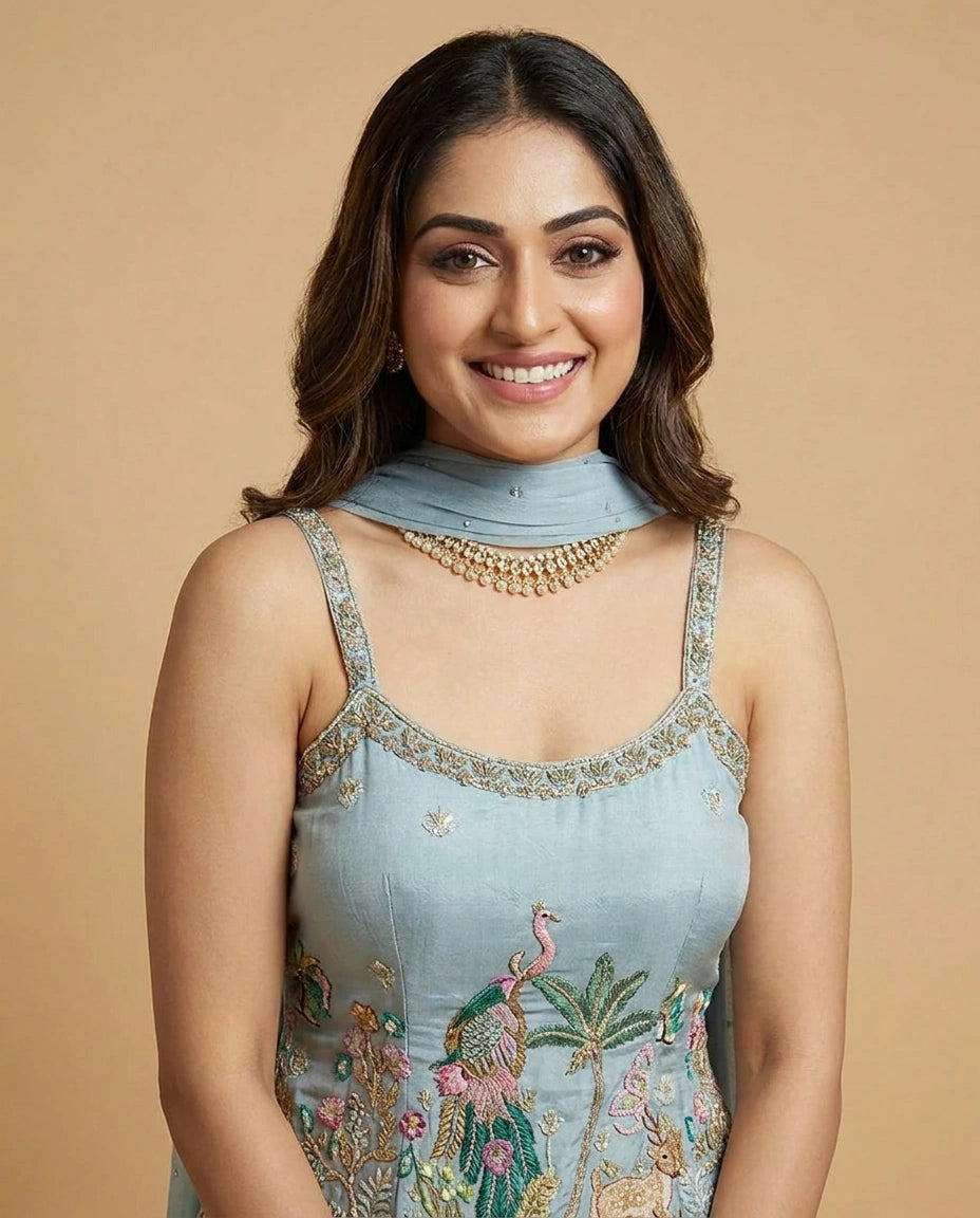 Tissue Palazzo Suit - Rangoli India