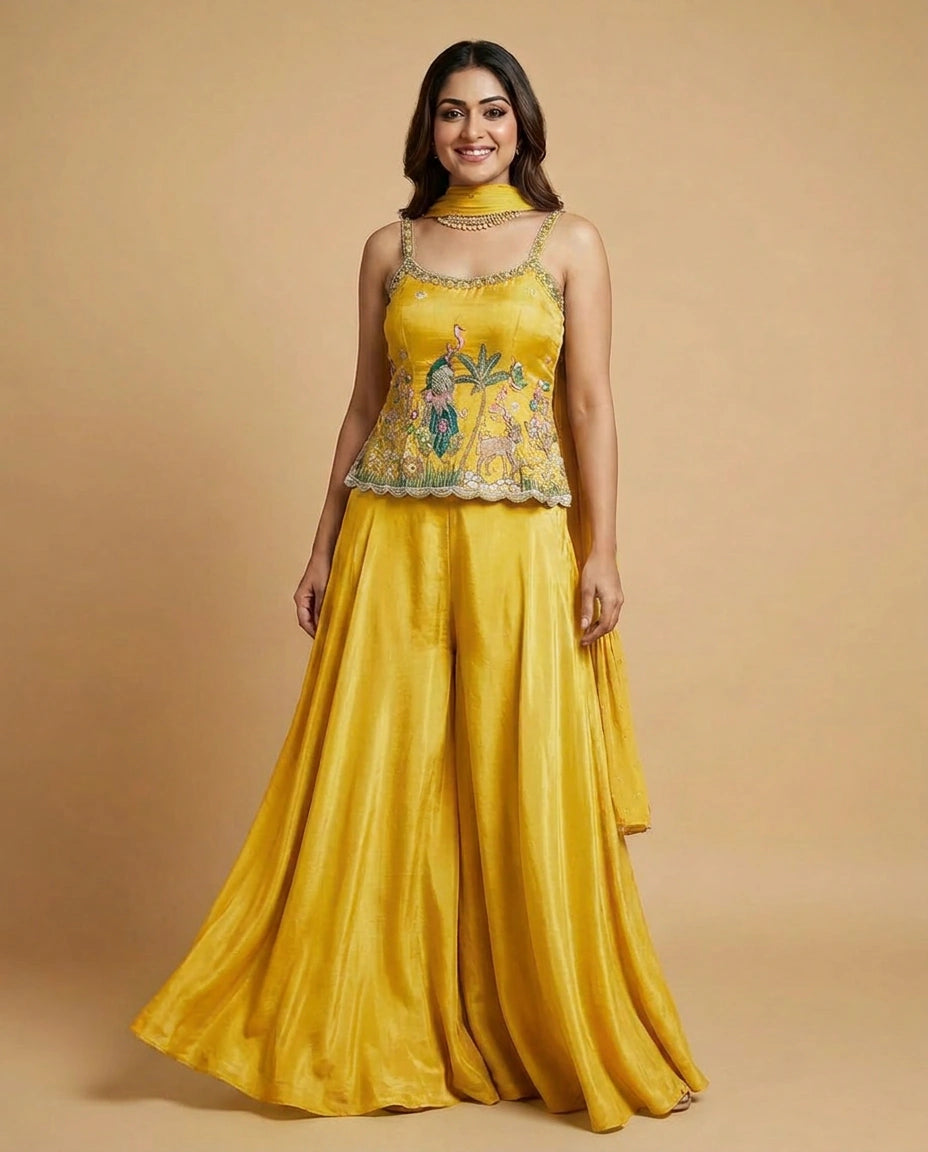 Tissue Palazzo Suit - Rangoli India