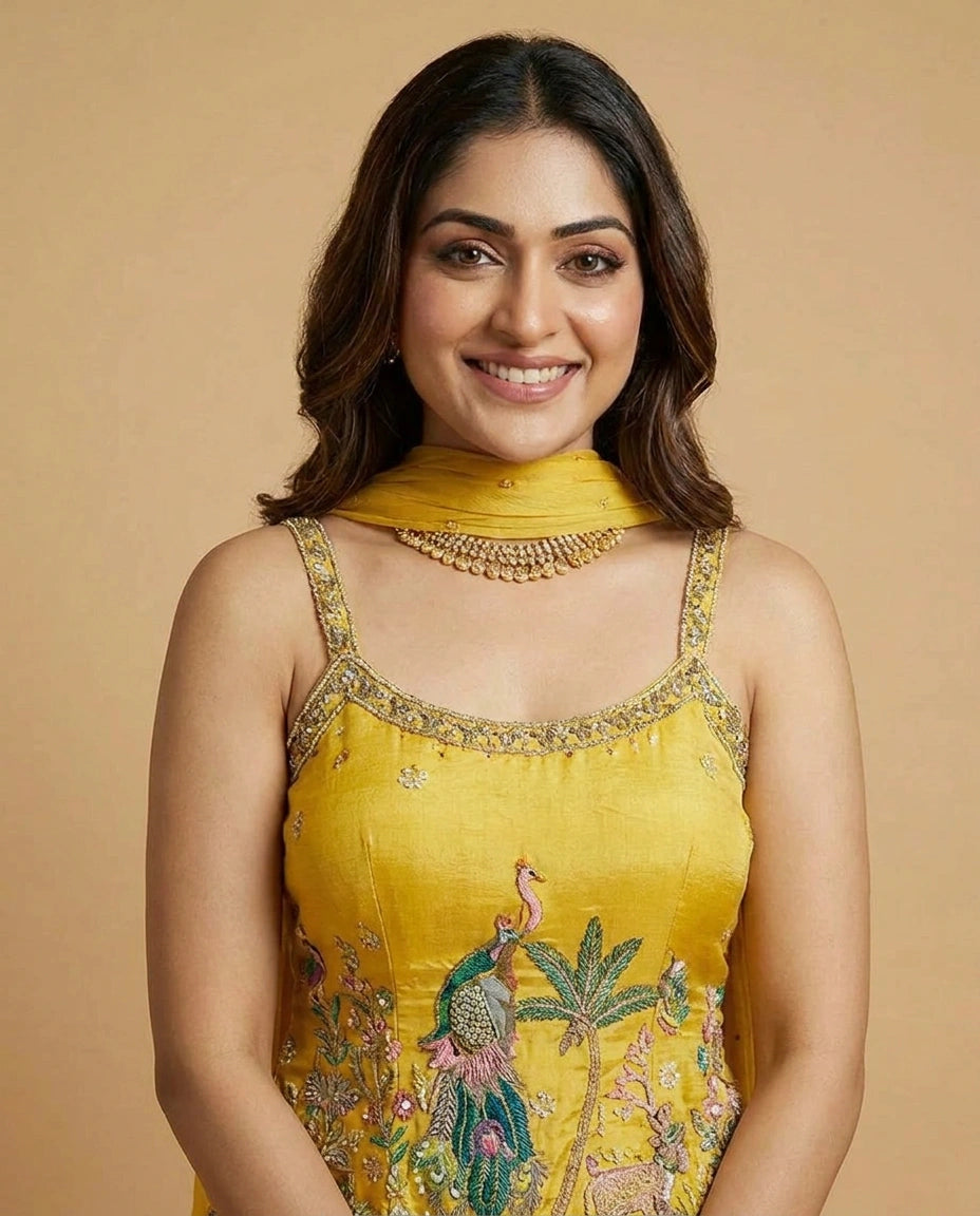 Tissue Palazzo Suit - Rangoli India