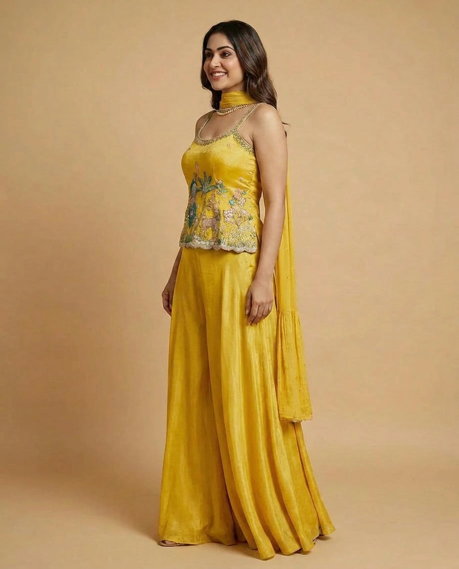 Tissue Palazzo Suit - Rangoli India