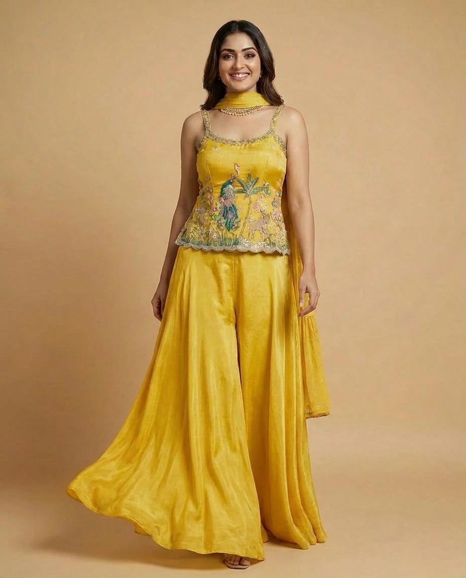 Tissue Palazzo Suit - Rangoli India