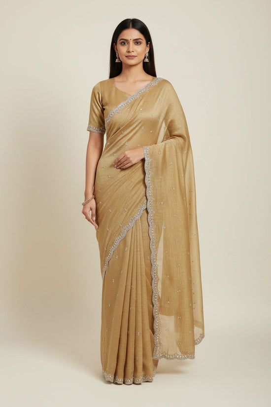 Embroidered Crush Tissue Saree