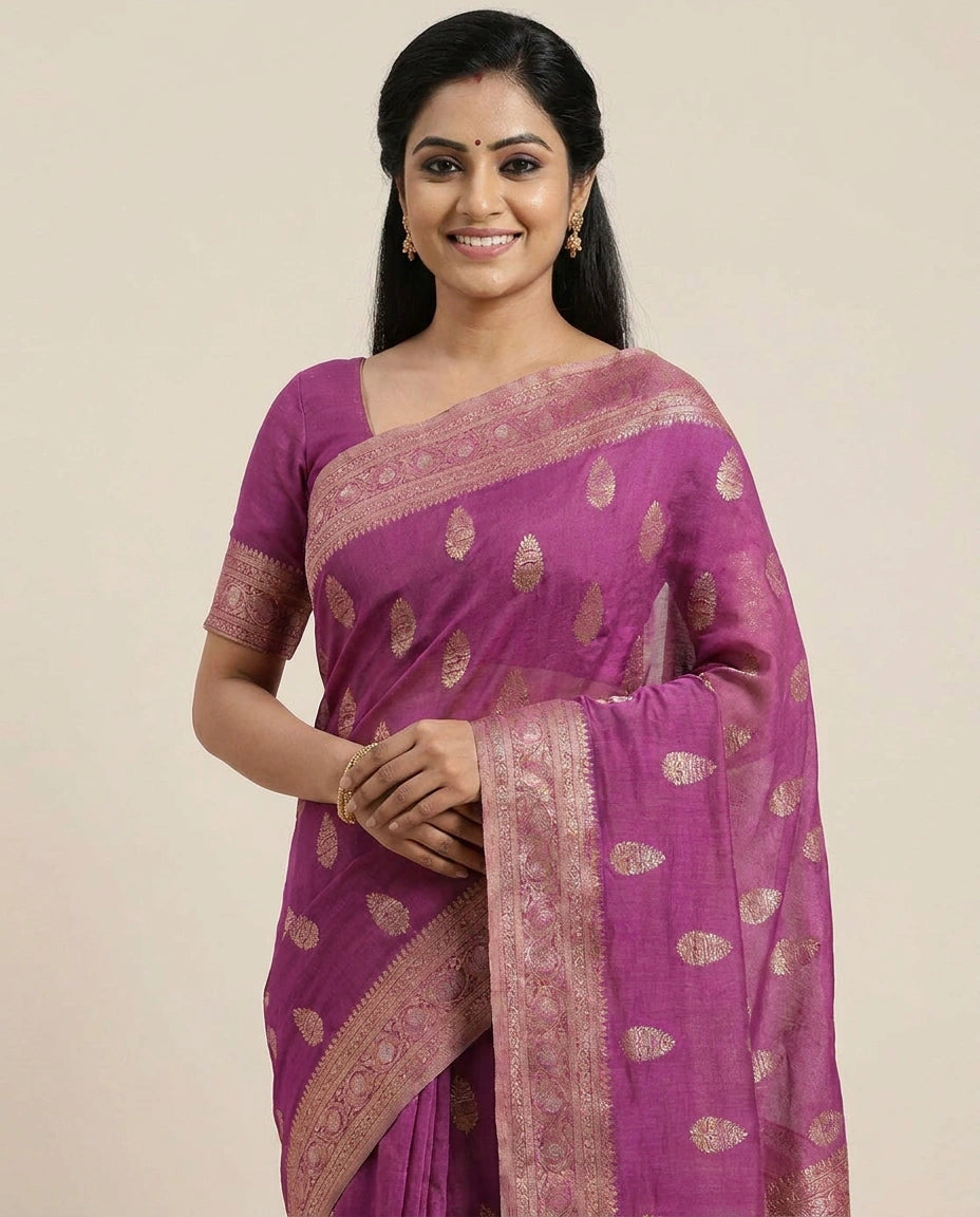 Crepe Khaddi Banarasi Saree - Rangoli India