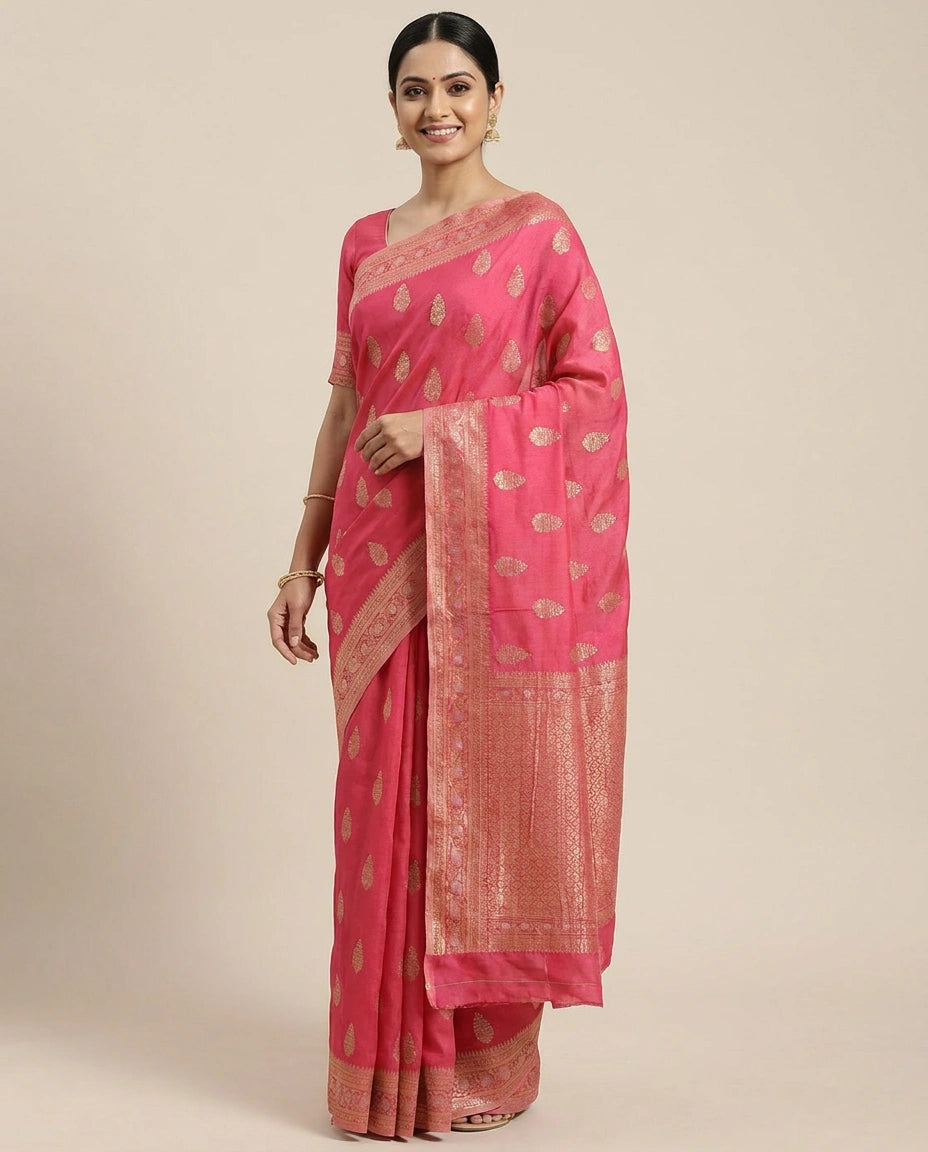 Crepe Khaddi Banarasi Saree - Rangoli India