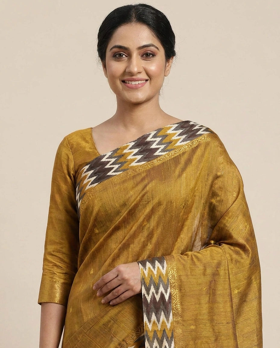 Tussar Silk Printed Saree - Rangoli India