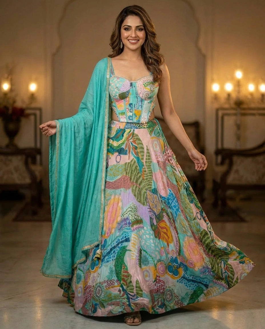 Crepe Silk Lehenga Corset - Rangoli India