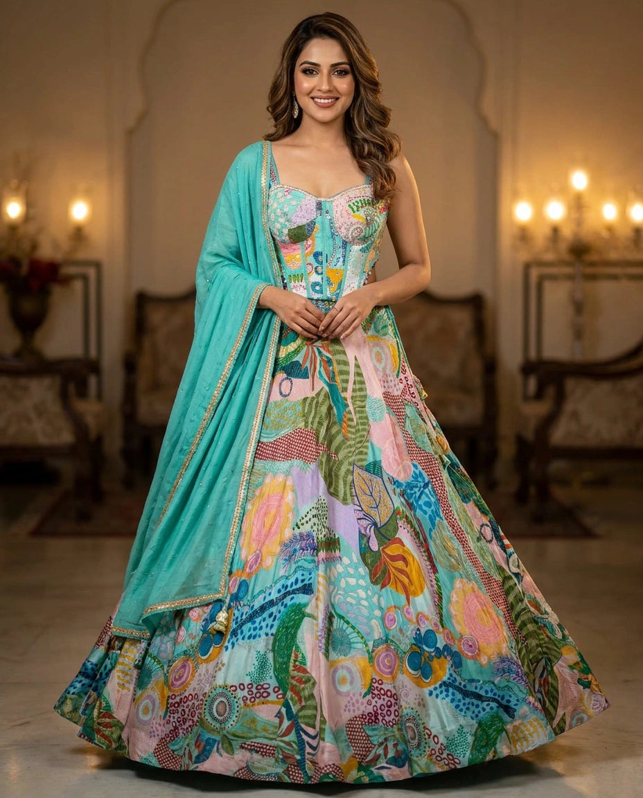 Crepe Silk Lehenga Corset - Rangoli India