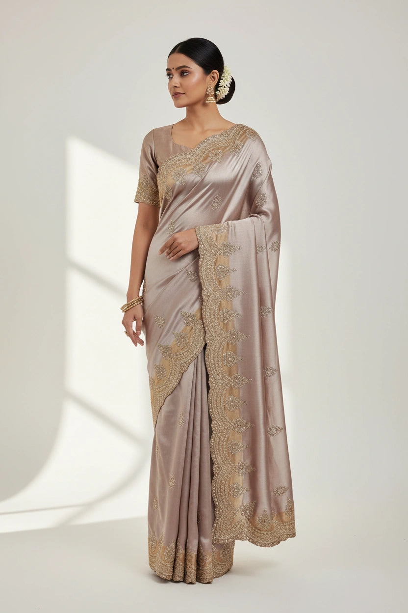 Handcrafted Tissue Embroidery Saree - Rangoli Sarees