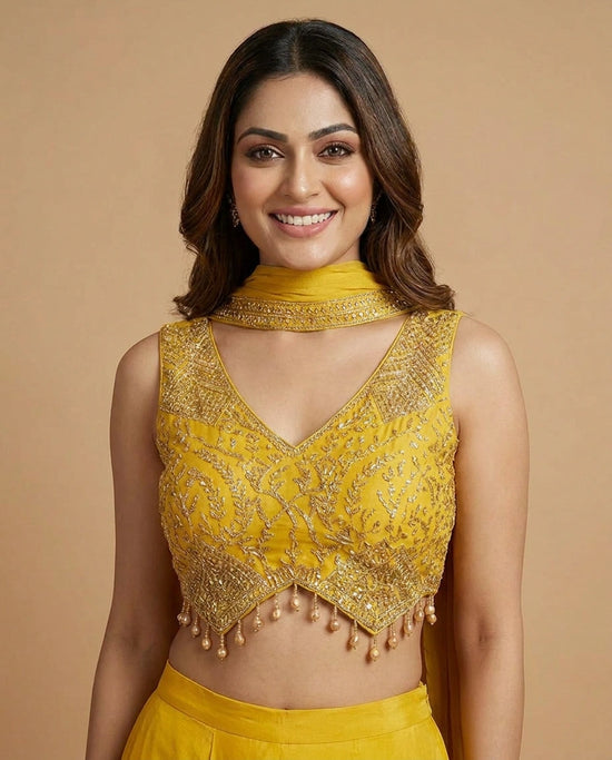 Raw Silk Palazzo Suit - Rangoli India