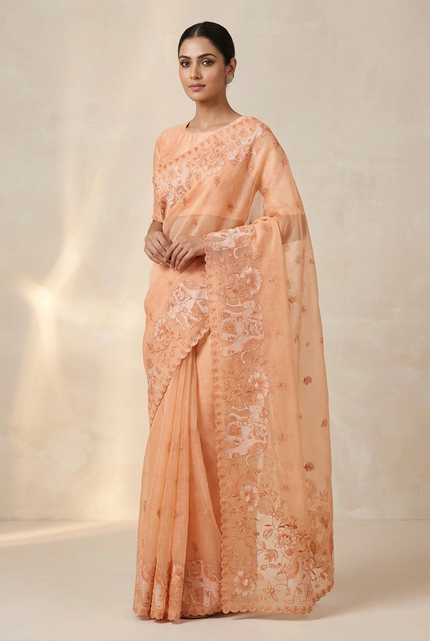 Cotton Tant Saree with Tant Weave for Summer Wear