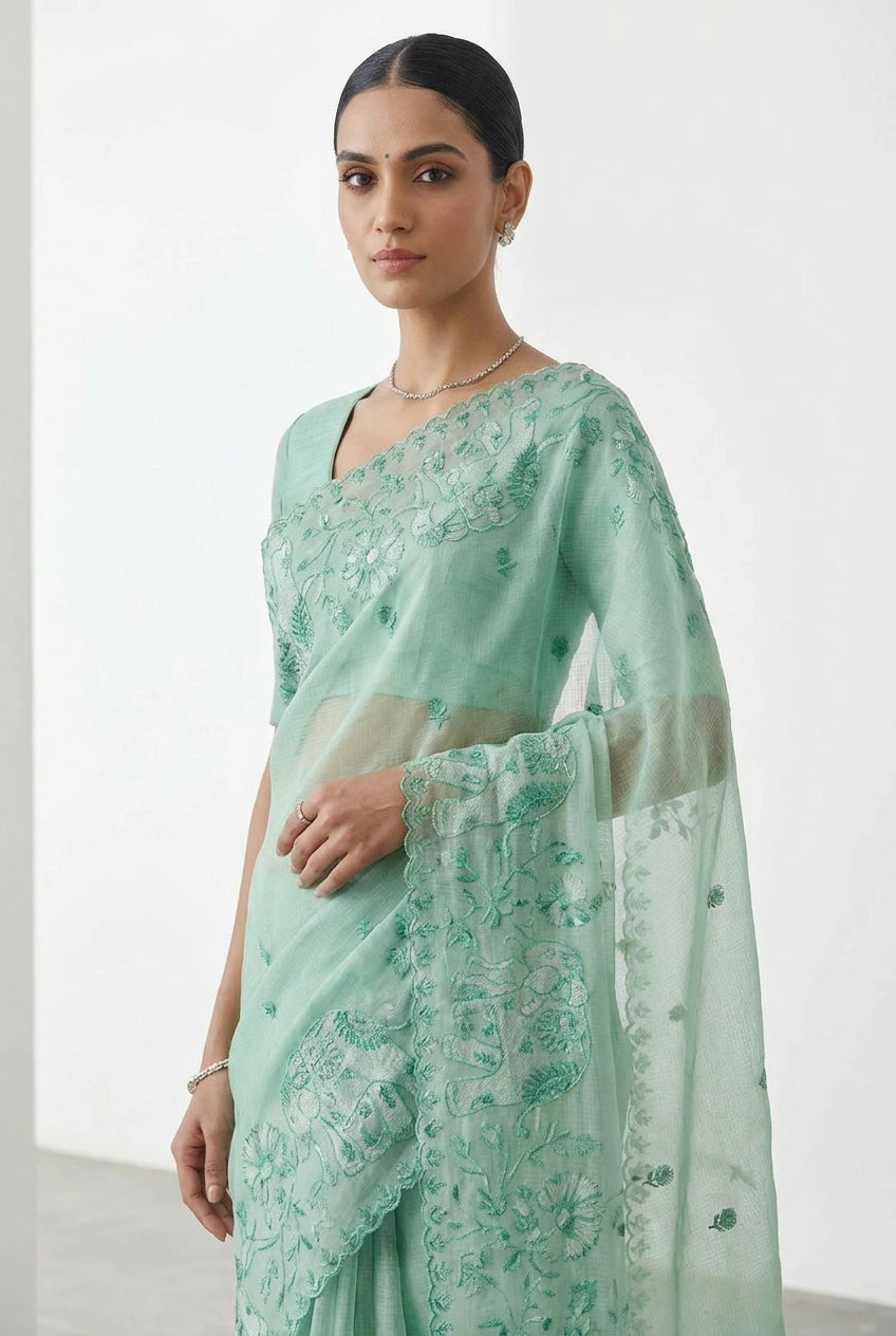 Cotton Tant Saree with Tant Weave for Summer Wear