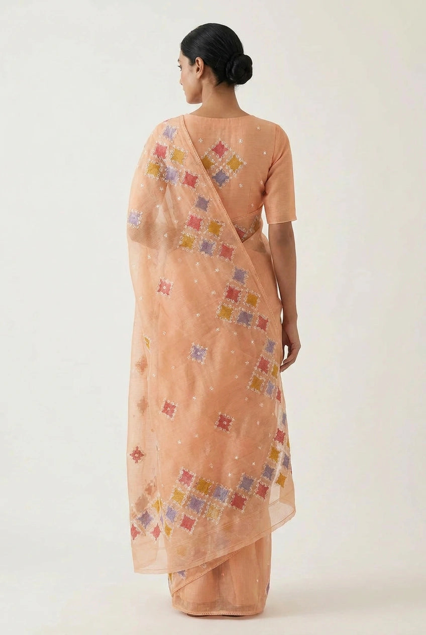 Cotton Tant Saree with Tangail Pattern