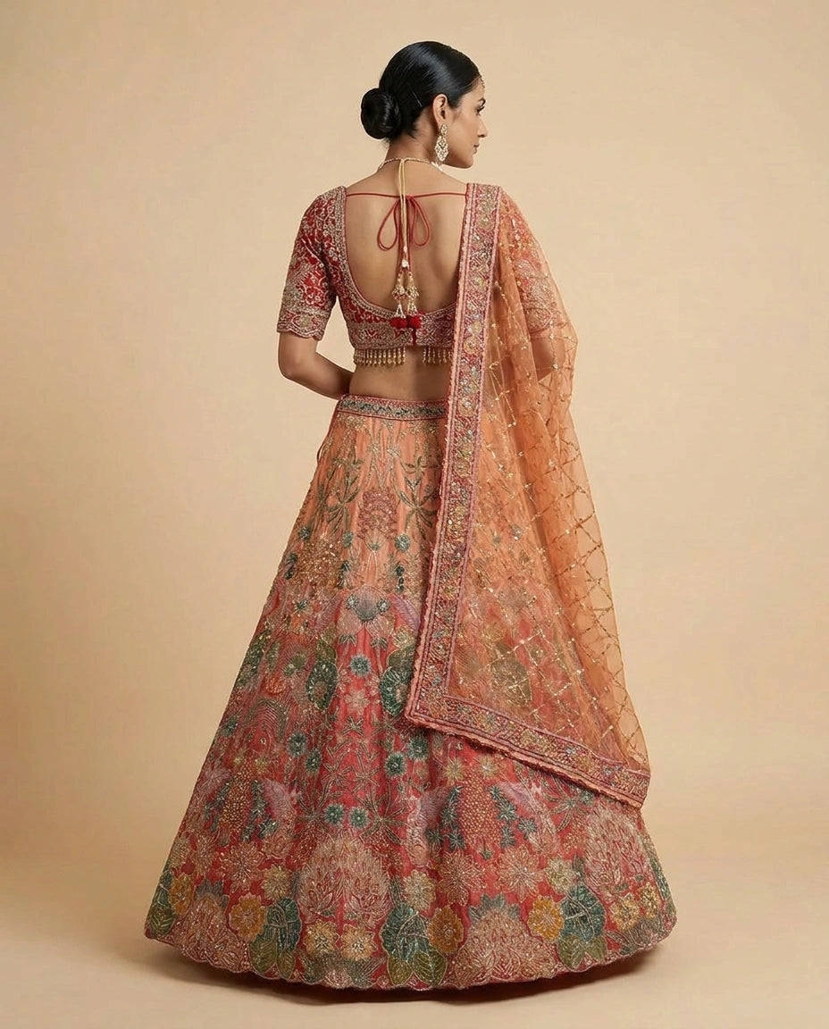 Rani Silk Katan Lehenga Set for Bridal and Reception