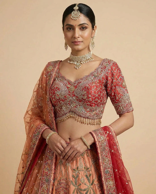 Rani Silk Katan Lehenga Set for Bridal and Reception