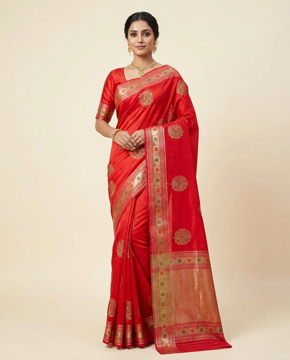 Kolkata Cotton Saree in Vibrant Festive Colors