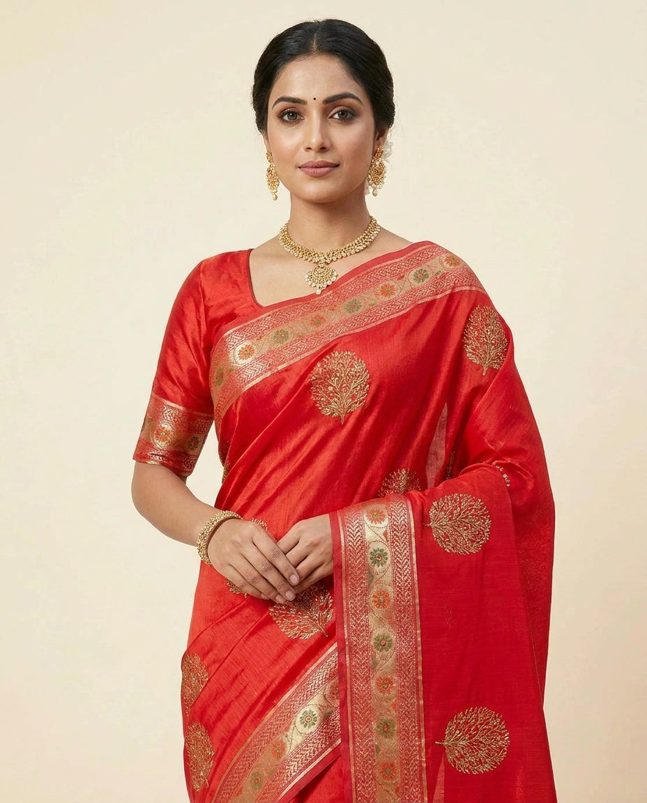 Kolkata Cotton Saree in Vibrant Festive Colors