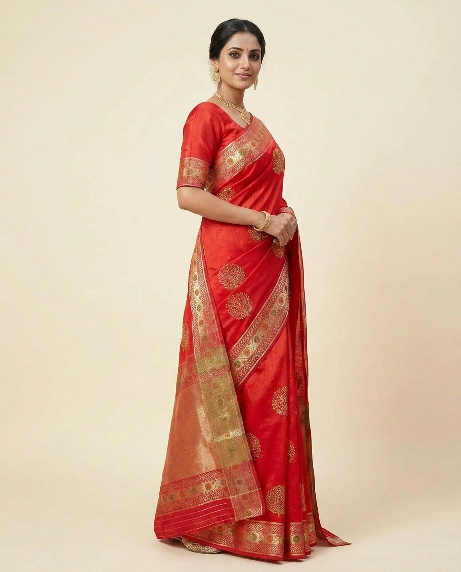 Kolkata Cotton Saree in Vibrant Festive Colors