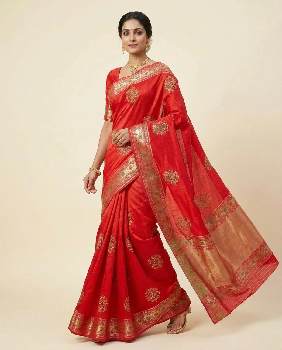 Kolkata Cotton Saree in Vibrant Festive Colors