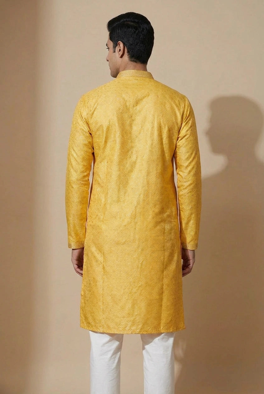 Cotton Kurta Set with Self Print for Casual Outings