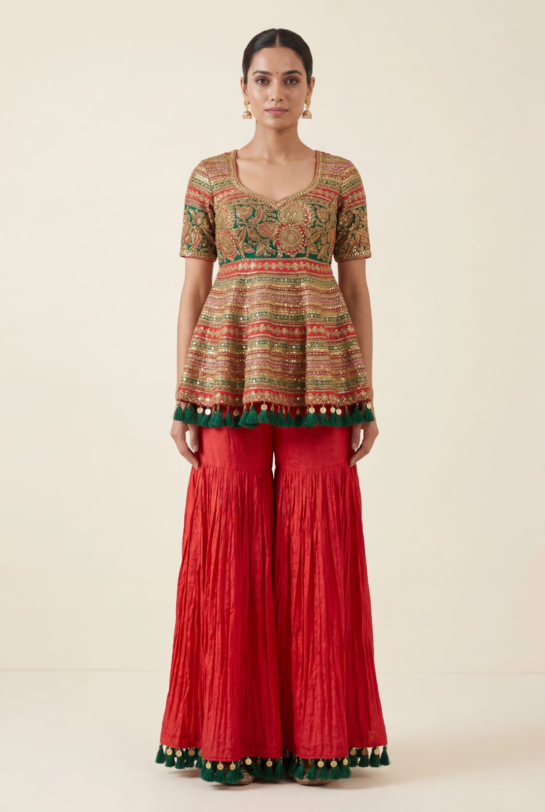 Festive Chinon Sharara Suit - Rangoli Sarees