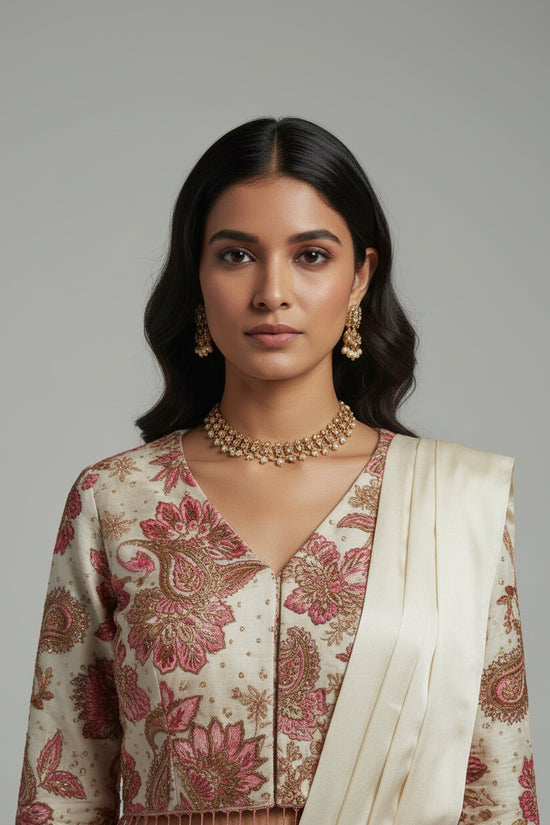 Contemporary Ivory Suit Palazzo with Designer Jacket - silk Indian ethnic wear by Rangoli