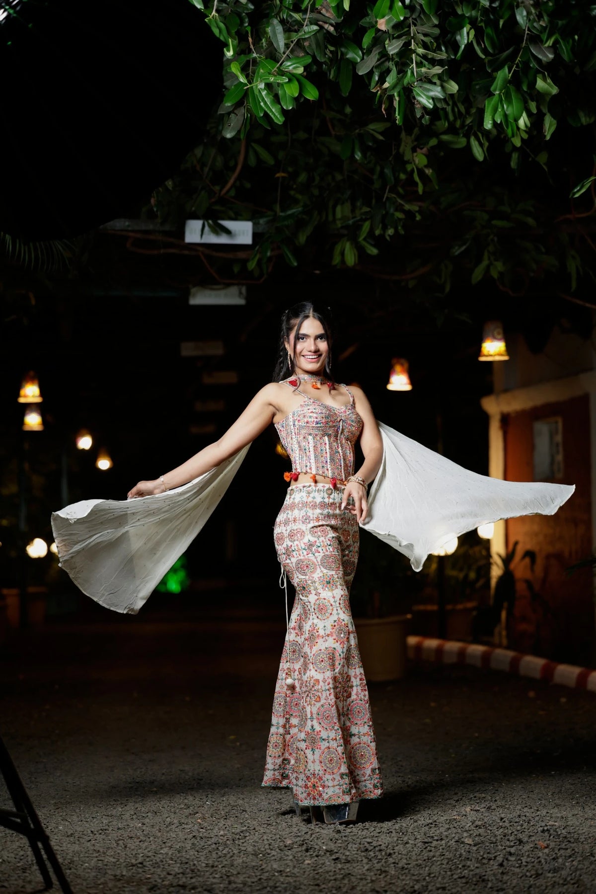 Georgette Choli Palazzo Set