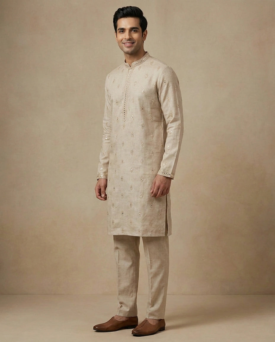 Men's Cotton Linen Kurta Pajama Set — photo 4 of 4