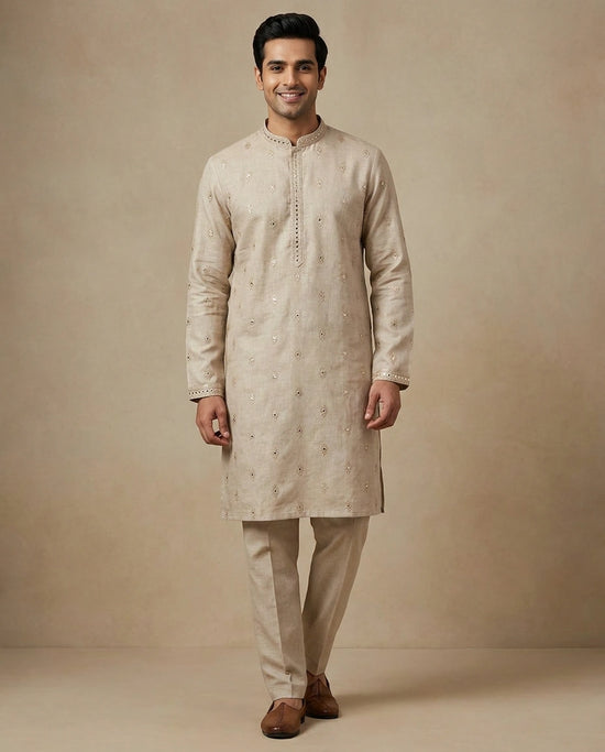 Men's Cotton Linen Kurta Pajama Set — photo 2 of 4