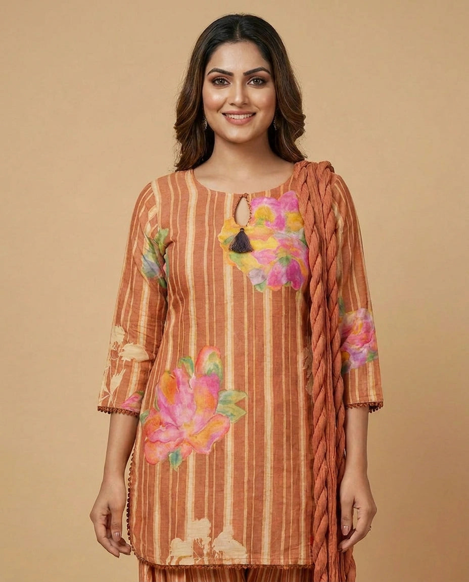 Cotton Choli Palazzo Set - Rangoli India