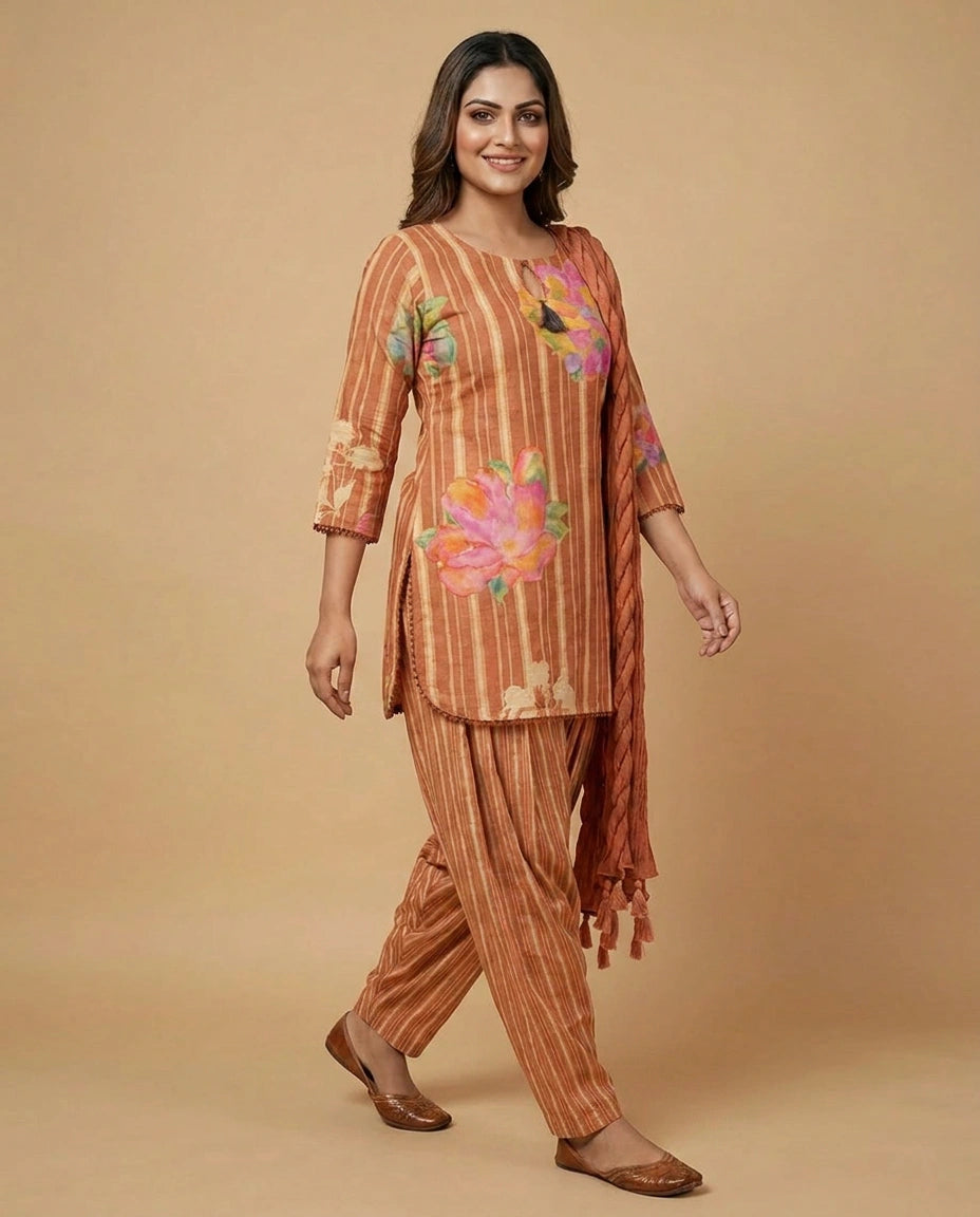 Cotton Choli Palazzo Set - Rangoli India