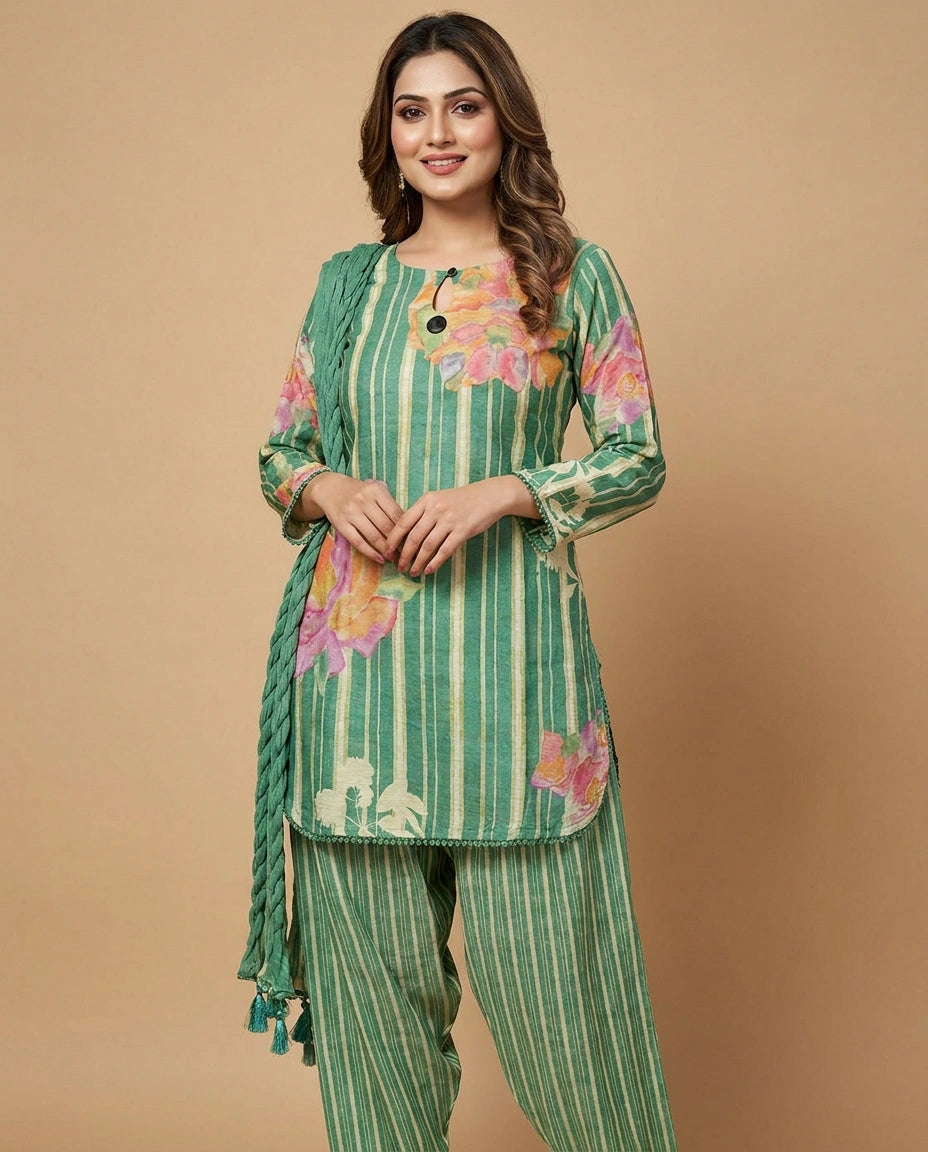 Cotton Choli Palazzo Set - Rangoli India
