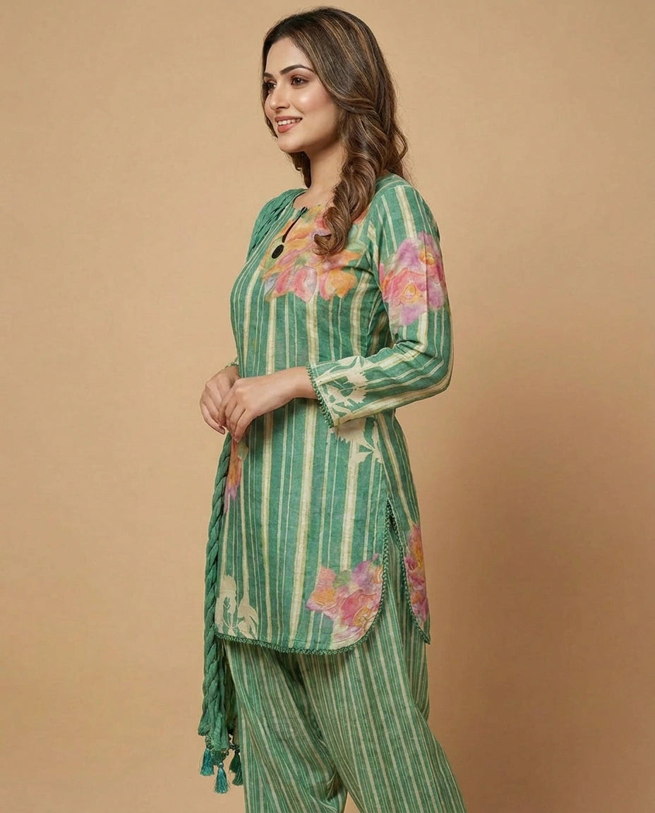 Cotton Choli Palazzo Set - Rangoli India