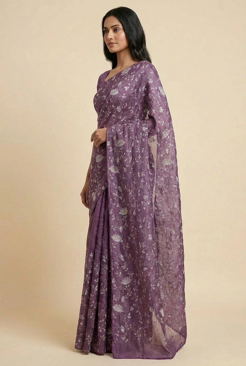 Green Bengal Cotton Tant Saree with Stripe Weave - Rangoli India