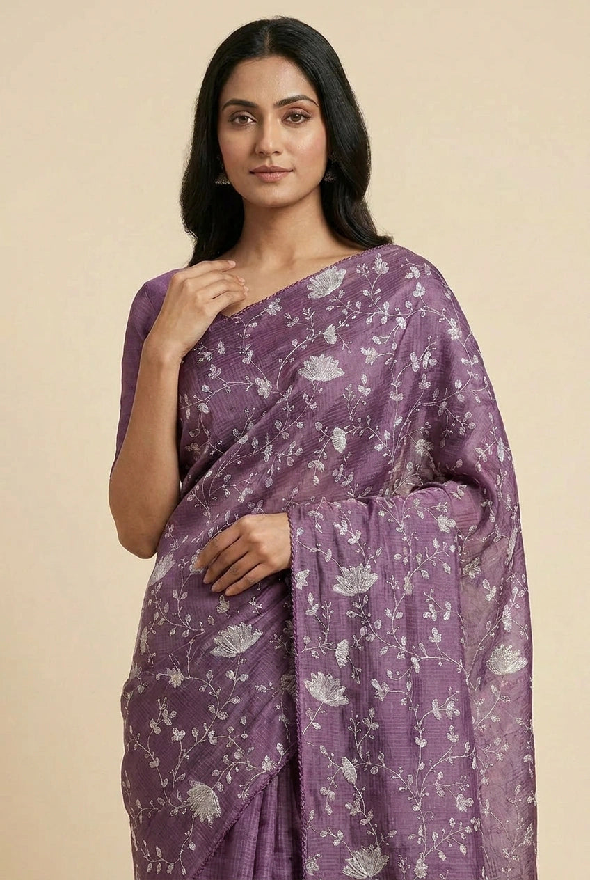 Green Bengal Cotton Tant Saree with Stripe Weave - Rangoli India