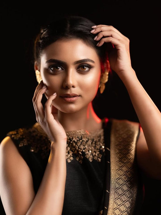 Black Mashru Banarasi Silk Saree - silk Indian ethnic wear by Rangoli