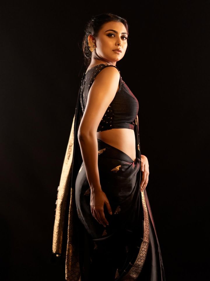 Black Mashru Banarasi Silk Saree - silk Indian ethnic wear by Rangoli