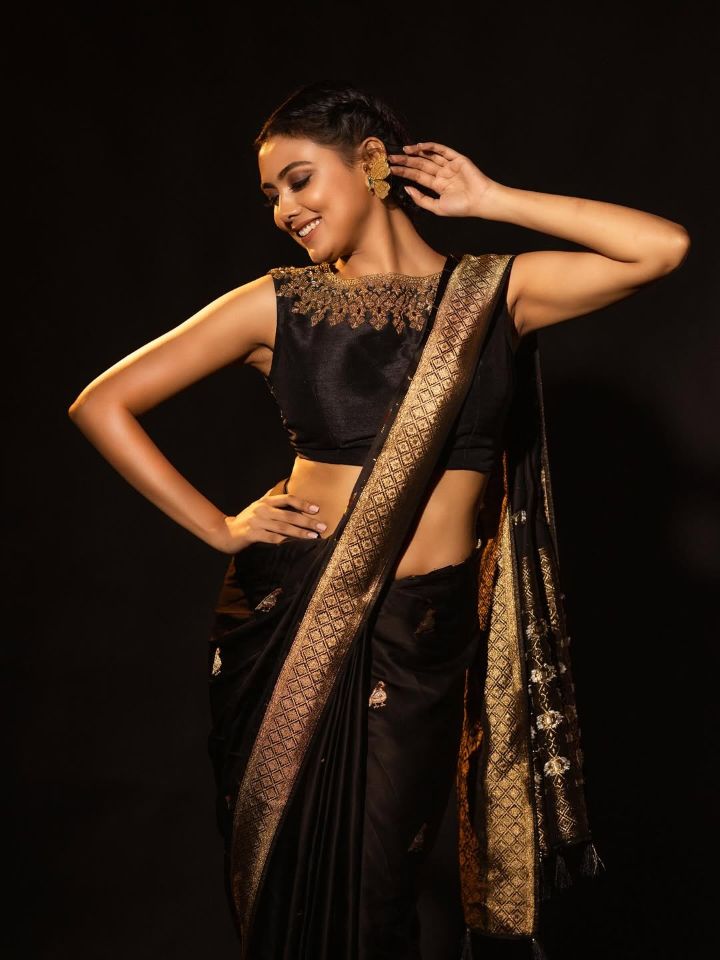 Black Mashru Banarasi Silk Saree - silk Indian ethnic wear by Rangoli