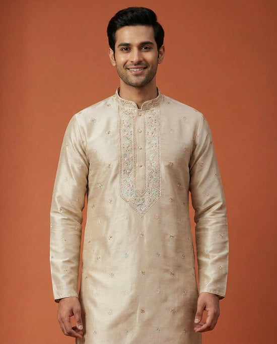 Men's Tussar Silk Kurta Pajama Set
