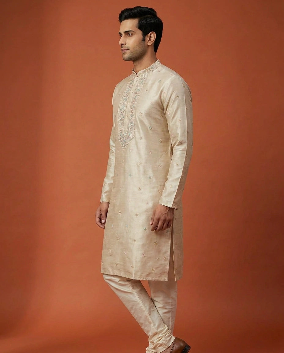 Men's Tussar Silk Kurta Pajama Set — photo 3 of 8