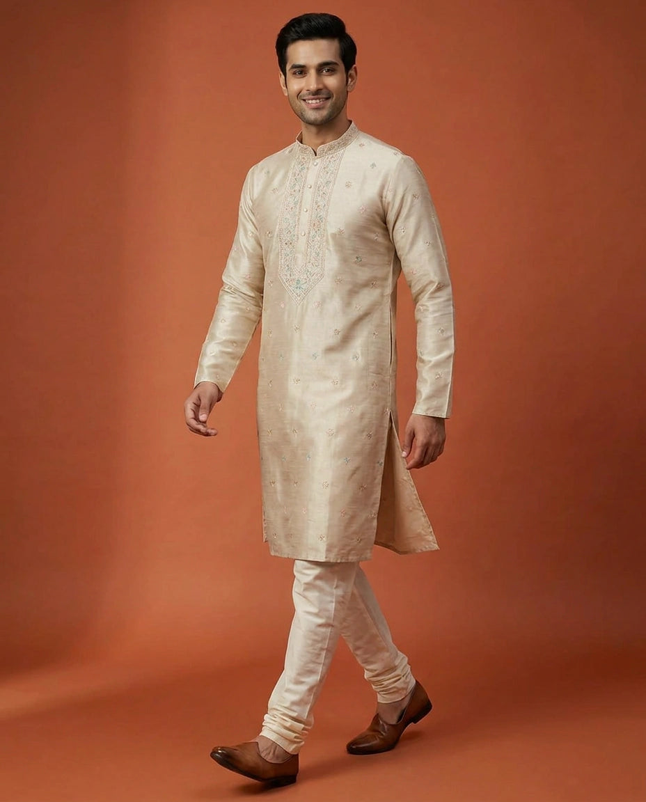 Men's Tussar Silk Kurta Pajama Set — photo 4 of 8