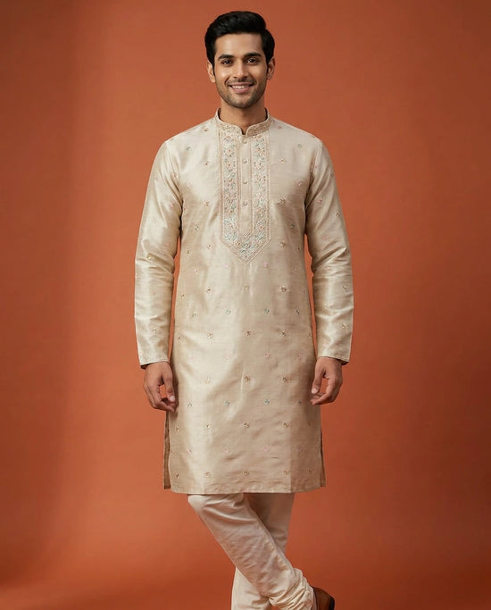 Men's Tussar Silk Kurta Pajama Set — photo 2 of 8