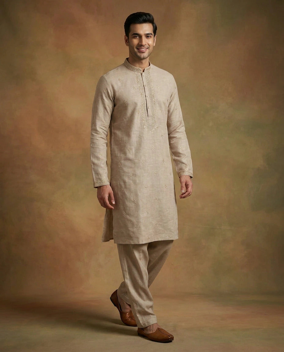 Men's Kurta Pajama Set Cotton Linen — photo 3 of 8