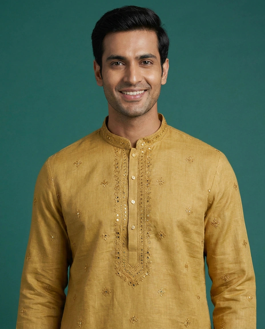 Men's Kurta Pajama Set Cotton Linen — photo 6 of 8
