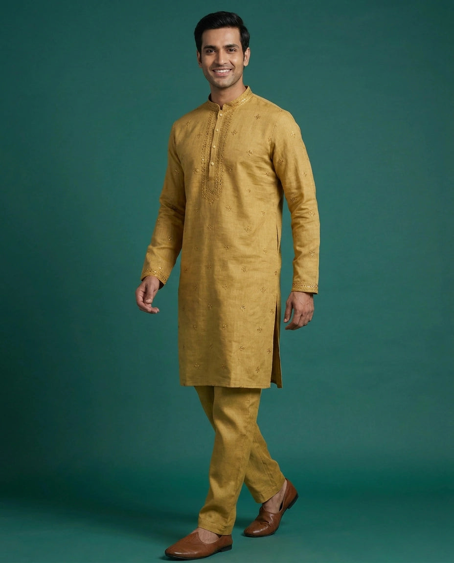 Men's Kurta Pajama Set Cotton Linen — photo 8 of 8