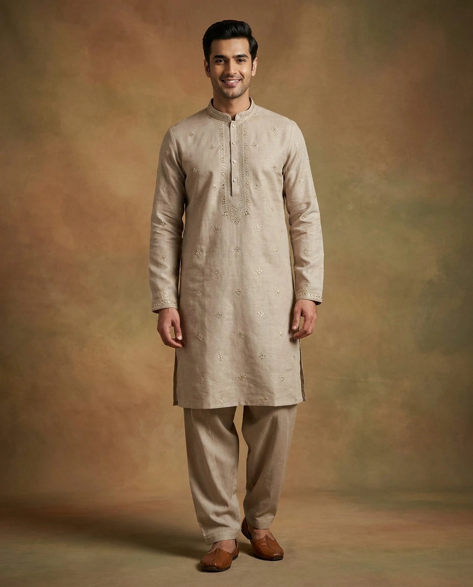 Men's Kurta Pajama Set Cotton Linen — photo 2 of 8