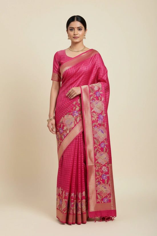 Handcrafted Tussar Silk Resham Embroidery Saree - silk Indian ethnic wear by Rangoli